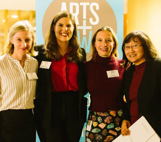 AGS lawyers – Kate Brophy, Roxanne Lorenz, Holly Ritson and Rachel Chua at the Arts Law Pro Bono Award 2017