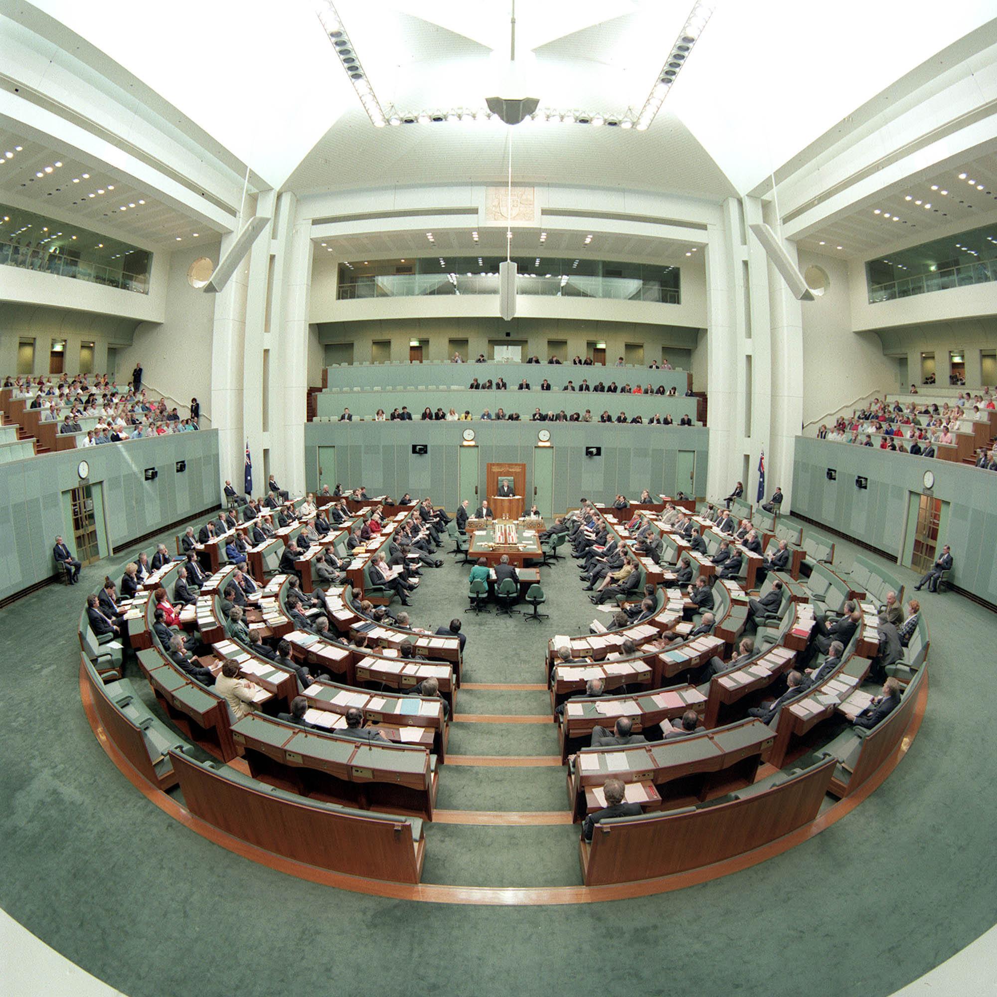 House of Representatives Chamber, Australian Parliament House, Canberra.