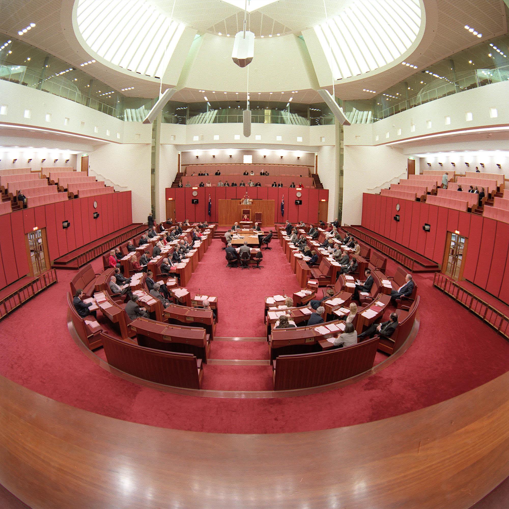 Senate Chamber, Australian Parliament House, Canberra.